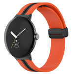 Zweifarbiges Silikon-Uhrenarmband mit Faltschließe, für Google Pixel Watch 4 / 3 / 2 / 1 (41 mm)