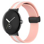 Zweifarbiges Silikon-Uhrenarmband mit Faltschließe, für Google Pixel Watch 4 / 3 / 2 / 1 (41 mm)