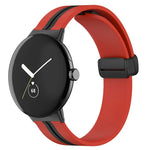 Zweifarbiges Silikon-Uhrenarmband mit Faltschließe, für Google Pixel Watch 4 / 3 / 2 / 1 (41 mm)