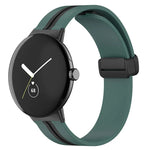 Zweifarbiges Silikon-Uhrenarmband mit Faltschließe, für Google Pixel Watch 4 / 3 / 2 / 1 (41 mm)