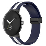 Zweifarbiges Silikon-Uhrenarmband mit Faltschließe, für Google Pixel Watch 4 / 3 / 2 / 1 (41 mm)