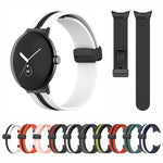 Zweifarbiges Silikon-Uhrenarmband mit Faltschließe, für Google Pixel Watch 4 / 3 / 2 / 1 (41 mm)