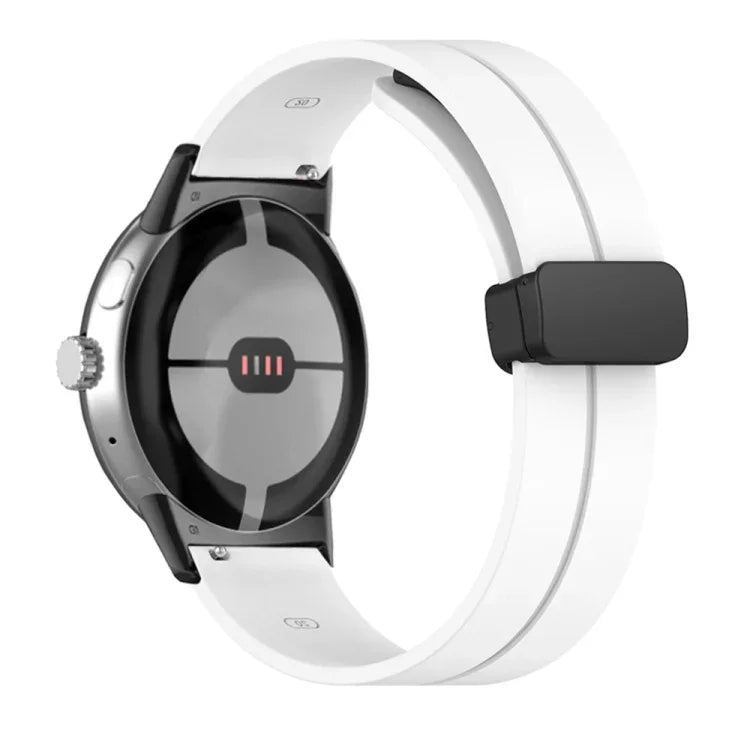 Silikon-Uhrenarmband mit Faltschließe in Unifarbe, für Google Pixel Watch 4 / 3 / 2 / 1 (41 mm)