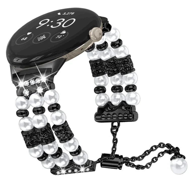 Halbarmband mit Perlenmuster, für Google Pixel Watch 4 / 3 / 2 / 1 (41 mm)