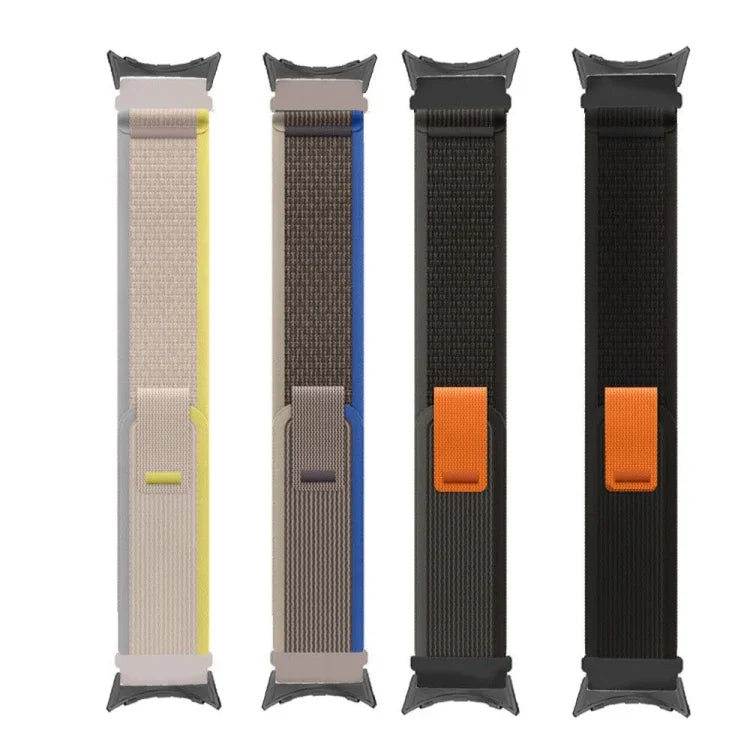 Nylon-Uhrenarmband mit Schlaufenverschluss, silberfarben, für Google Pixel Watch 4 / 3 / 2 / 1 (41 mm)