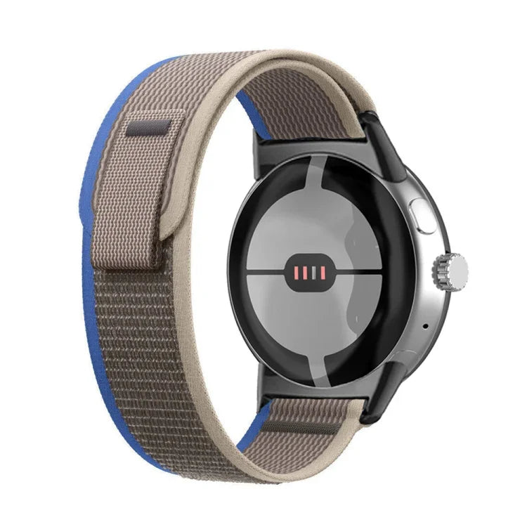Schwarzes Nylon-Uhrenarmband mit Schlaufenverschluss, passend für Google Pixel Watch 4 / 3 / 2 / 1 (41 mm)