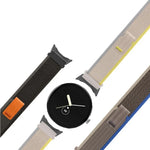 Schwarzes Nylon-Uhrenarmband mit Schlaufenverschluss, passend für Google Pixel Watch 4 / 3 / 2 / 1 (41 mm)