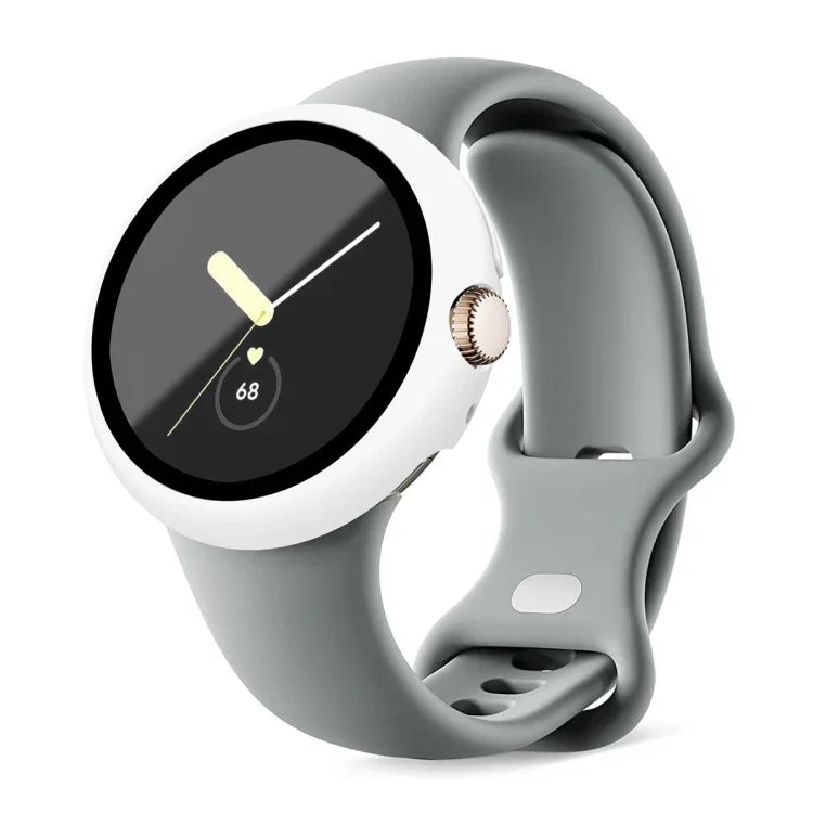 Integrierte Schutzhülle aus mattiertem Polycarbonat-Rahmen und gehärteter Folie für Google Pixel Watch