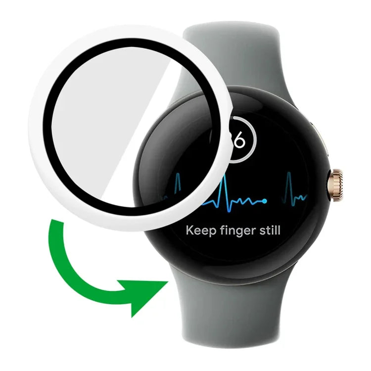 Integrierte Schutzhülle aus mattiertem Polycarbonat-Rahmen und gehärteter Folie für Google Pixel Watch