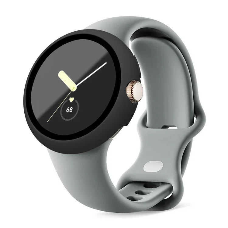 Integrierte Schutzhülle aus mattiertem Polycarbonat-Rahmen und gehärteter Folie für Google Pixel Watch
