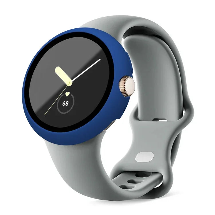 Integrierte Schutzhülle aus mattiertem Polycarbonat-Rahmen und gehärteter Folie für Google Pixel Watch