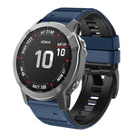 Two-Color Silicone Watch Band, For Garmin Fenix 7X / 6X / 5X 26mm
