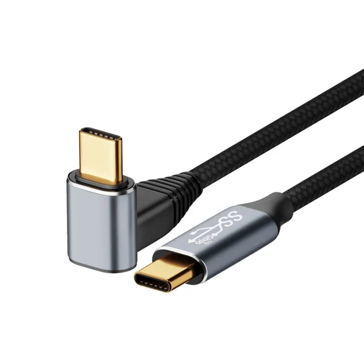 Für Steam Deck Gen2 100W USB-C/Type-C Stecker auf USB-C/Type-C Stecker Stereo gebogenes Datenkabel, 0,5 m, 1 m, 1,5 m, 2 m, 3 m