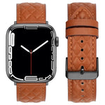 Echtes Lederarmband mit Rautenmuster für Apple Watch Series 8 &amp; 7 (45 mm), SE 2 &amp; 6, SE, 5 &amp; 4 (44 mm) und 3 &amp; 2 &amp; 1 (42 mm).