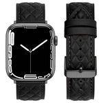Echtes Lederarmband mit Rautenmuster für Apple Watch Series 8 &amp; 7 (45 mm), SE 2 &amp; 6, SE, 5 &amp; 4 (44 mm) und 3 &amp; 2 &amp; 1 (42 mm).