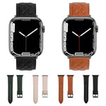 Echtes Lederarmband mit Rautenmuster für Apple Watch Series 8 &amp; 7 (45 mm), SE 2 &amp; 6, SE, 5 &amp; 4 (44 mm) und 3 &amp; 2 &amp; 1 (42 mm).