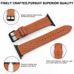Echtes Lederarmband mit Rautenmuster für Apple Watch Series 8 &amp; 7 (45 mm), SE 2 &amp; 6, SE, 5 &amp; 4 (44 mm) und 3 &amp; 2 &amp; 1 (42 mm).