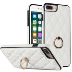 Rhombic PU Leather Phone Case with Ring Holder, For iPhone 7 Plus / 8 Plus