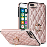 Rhombic PU Leather Phone Case with Ring Holder, For iPhone 7 Plus / 8 Plus