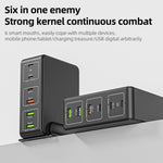 818H 120W Typ-C + USB 6-Port Desktop Schnellladegerät, US-Stecker, UK-Stecker, EU-Stecker, AU-Stecker