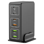 818H 120W Typ-C + USB 6-Port Desktop Schnellladegerät, US-Stecker, UK-Stecker, EU-Stecker, AU-Stecker