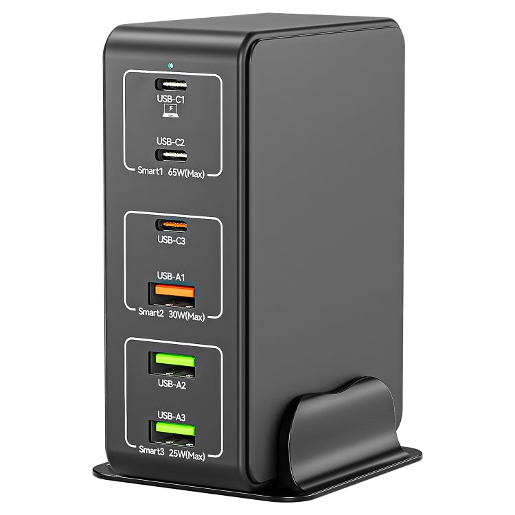 818H 120W Typ-C + USB 6-Port Desktop Schnellladegerät, US-Stecker, UK-Stecker, EU-Stecker, AU-Stecker