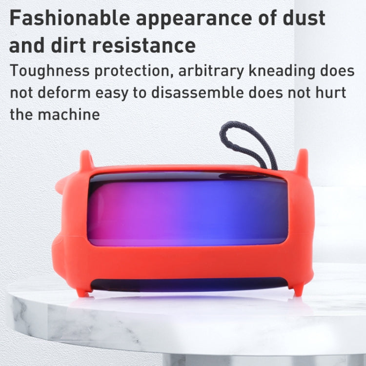 Bunte Lichteffekt Bluetooth Lautsprecher Silikonhülle mit Schultergurt, für JBL Pulse 5 Schwarz, für JBL Pulse 5 Rot, für JBL Pulse 5 Blau