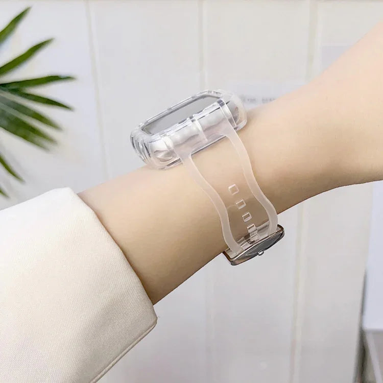 TPU Integrated Case Watch Band, For Apple Watch Series 9&8&7 41mm/SE2025&SE 2&6&SE&5&4 40mm, For Apple Watch Series 9&8&7 45mm/SE2025&SE 2&6&SE&5&4 44mm