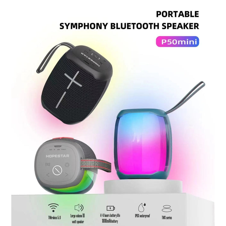 HOPESTAR P50 mini Outdoor RGB Licht Wasserdichter Bluetooth-Lautsprecher, P50 mini