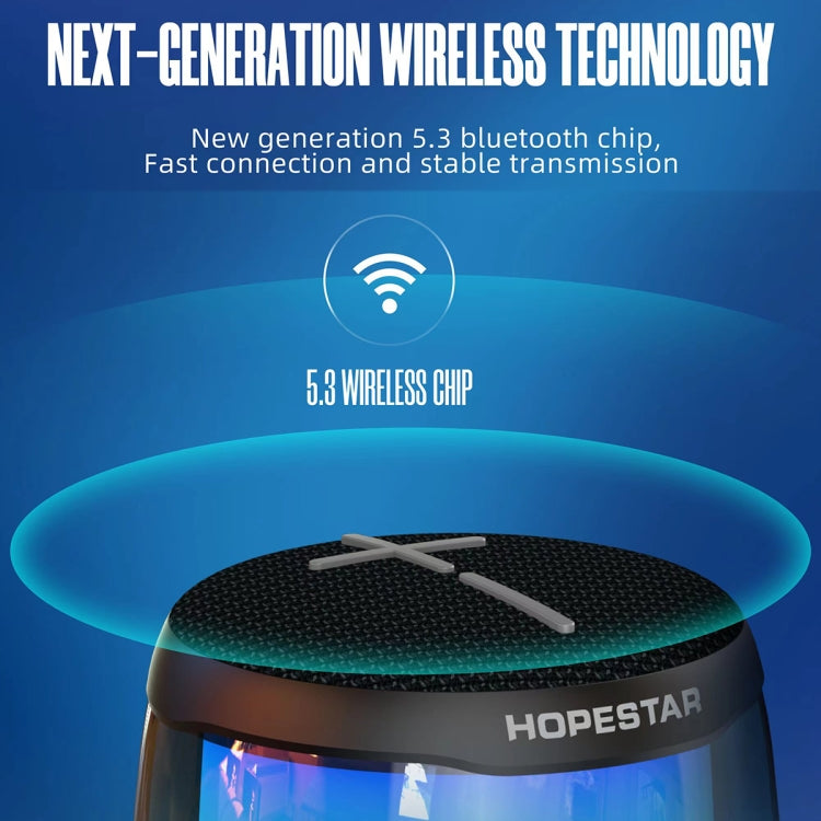 HOPESTAR P49 Tone Pulse RGB Light Waterproof Bluetooth Speaker, P49(Blue), P49(Black), P49(Grey)