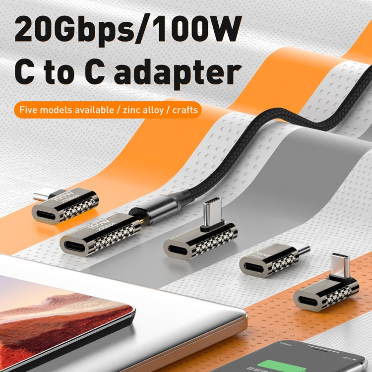 100W Typ-C Buchse zu Typ-C Buchse 20Gbps Zinklegierung Adapter, Typ-C Buchse zu Typ-C Buchse Gerade