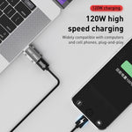120W Typ-C Buchse zu USB 3.0 Stecker Zinklegierung Gerade Adapter, Typ-C Buchse zu USB 3.0 Stecker Gerade