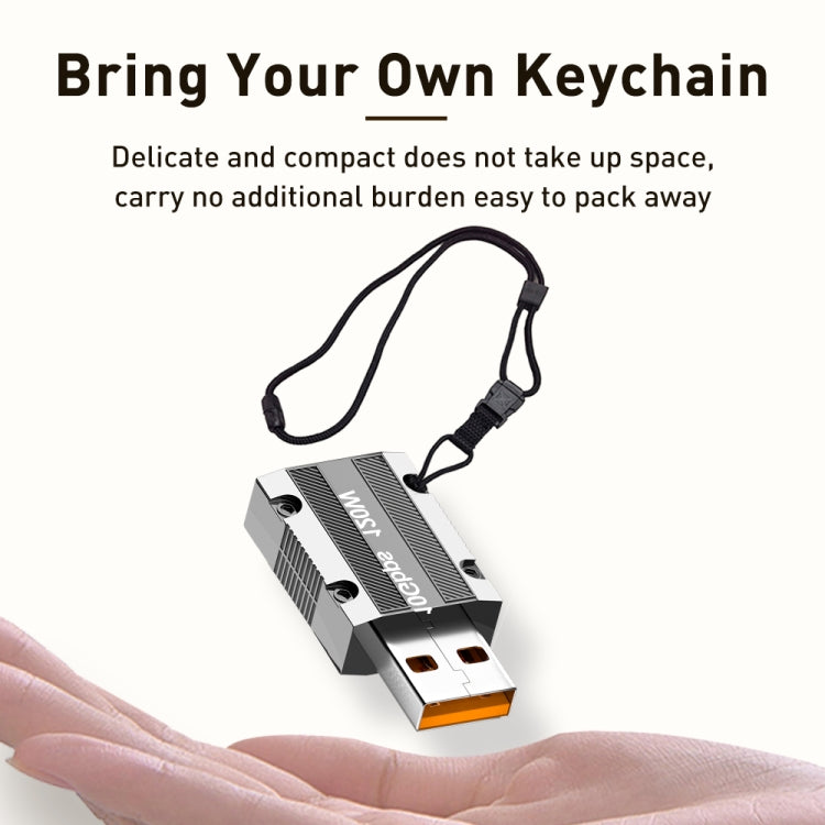 120W Typ-C Buchse zu USB 3.0 Stecker Zinklegierung Gerade Adapter, Typ-C Buchse zu USB 3.0 Stecker Gerade