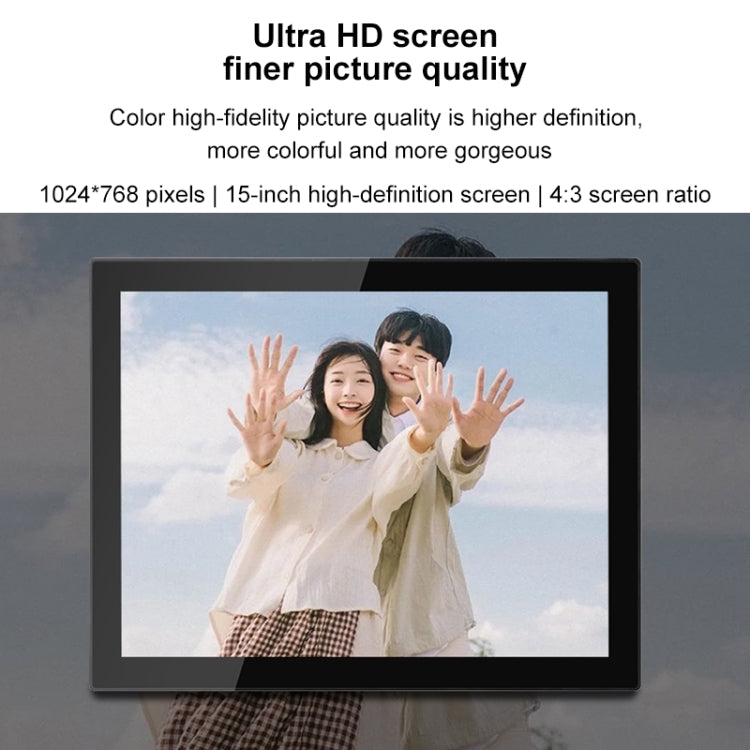 15 Zoll IPS-Display WLAN-Cloud-Bilderrahmen, RK3126C Quad-Core bis zu 1,5 GHz, Android 6.0, 1GB+16GB, AU-Stecker, US-Stecker, EU-Stecker, UK-Stecker