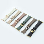 Uhrenarmband aus Seidenleder, passend für Apple Watch Series 8 &amp; 7 (41 mm) / SE 2 &amp; 6 &amp; SE &amp; 5 &amp; 4 (40 mm) und Apple Watch Ultra (49 mm) / Series 8 &amp; 7 (45 mm) / SE 2 &amp; 6 &amp; SE &amp; 5 &amp; 4 (44 mm).