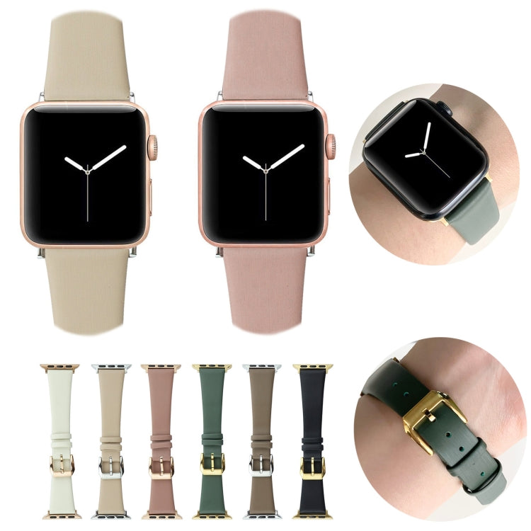 Uhrenarmband aus Seidenleder, passend für Apple Watch Series 8 &amp; 7 (41 mm) / SE 2 &amp; 6 &amp; SE &amp; 5 &amp; 4 (40 mm) und Apple Watch Ultra (49 mm) / Series 8 &amp; 7 (45 mm) / SE 2 &amp; 6 &amp; SE &amp; 5 &amp; 4 (44 mm).