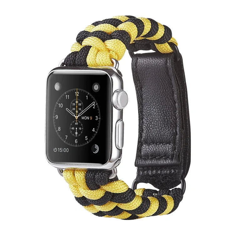 Paracord-Nylonarmband mit Klettverschluss, schlicht gewebt, für Apple Watch Series 8 &amp; 7 (41 mm), SE 2 &amp; 6, SE 5 &amp; 4 (40 mm) und Apple Watch Ultra (49 mm), Series 8 &amp; 7 (45 mm) sowie SE 2 &amp; 6, SE 5 &amp; 4 (44 mm).