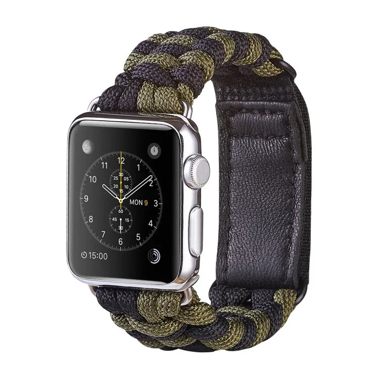 Paracord-Nylonarmband mit Klettverschluss, schlicht gewebt, für Apple Watch Series 8 &amp; 7 (41 mm), SE 2 &amp; 6, SE 5 &amp; 4 (40 mm) und Apple Watch Ultra (49 mm), Series 8 &amp; 7 (45 mm) sowie SE 2 &amp; 6, SE 5 &amp; 4 (44 mm).