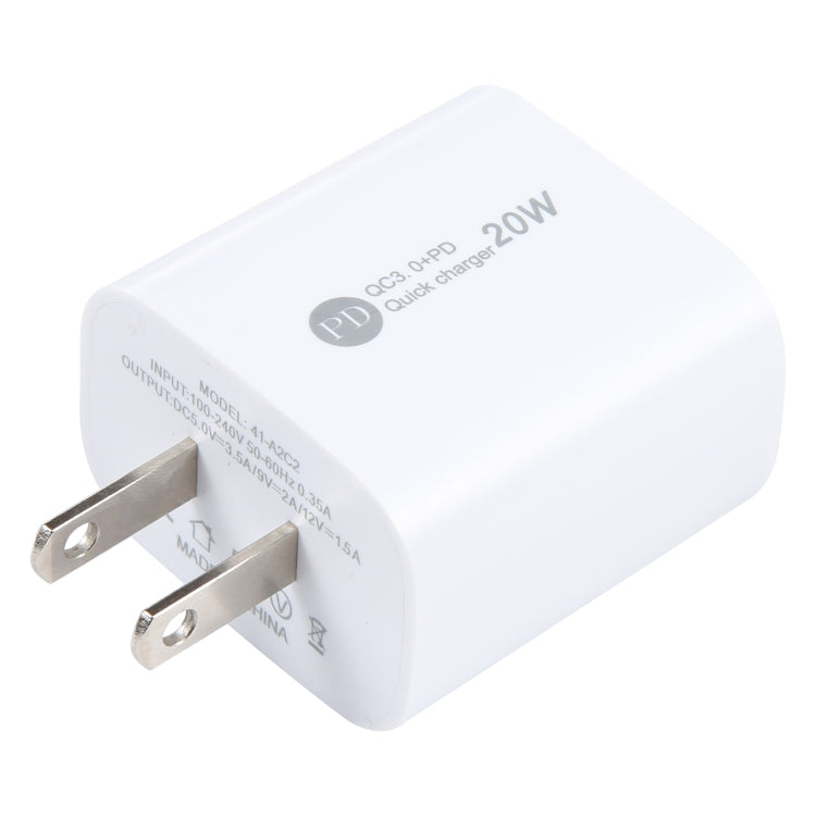 PD 20W USB-C/Type-C+QC 3.0 USB Interface Schnellladegerät, Spezifikation: US-Stecker