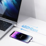 USAMS US-SJ604 U84 2.4A USB zu 8 Pin Lade-Datenkabel, 8 Pin 1m, 8 Pin 2m, 8 Pin 3m