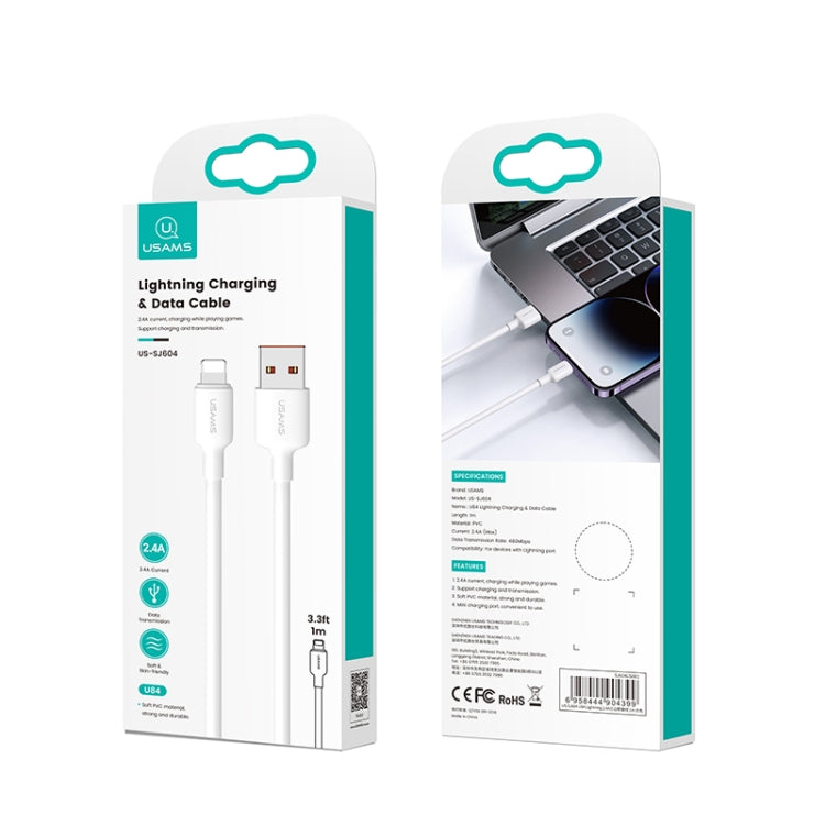 USAMS US-SJ604 U84 2.4A USB zu 8 Pin Lade-Datenkabel, 8 Pin 1m, 8 Pin 2m, 8 Pin 3m