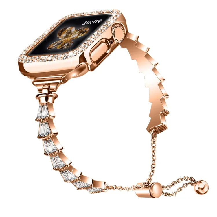 Full Diamond Crown Metal Watch Band, For Apple Watch Series 8&7 45mm / SE 2&6&SE&5&4 44mm, For Apple Watch Series 8&7 41mm / SE 2&6&SE&5&4 40mm