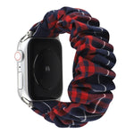 Plaid-Blumenmuster Stoff-Haarband-Uhrenarmband, für Apple Watch Ultra 49mm / Series 8&7 45mm / SE 2&6&SE&5&4 44mm / 3&2&1 42mm, für Apple Watch Series 8&7 41mm / SE 2&6&SE&5&4 40mm / 3&2&1 38mm