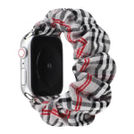 Plaid-Blumenmuster Stoff-Haarband-Uhrenarmband, für Apple Watch Ultra 49mm / Series 8&7 45mm / SE 2&6&SE&5&4 44mm / 3&2&1 42mm, für Apple Watch Series 8&7 41mm / SE 2&6&SE&5&4 40mm / 3&2&1 38mm