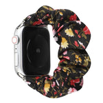 Plaid-Blumenmuster Stoff-Haarband-Uhrenarmband, für Apple Watch Ultra 49mm / Series 8&7 45mm / SE 2&6&SE&5&4 44mm / 3&2&1 42mm, für Apple Watch Series 8&7 41mm / SE 2&6&SE&5&4 40mm / 3&2&1 38mm
