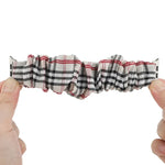 Plaid-Blumenmuster Stoff-Haarband-Uhrenarmband, für Apple Watch Ultra 49mm / Series 8&7 45mm / SE 2&6&SE&5&4 44mm / 3&2&1 42mm, für Apple Watch Series 8&7 41mm / SE 2&6&SE&5&4 40mm / 3&2&1 38mm