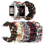 Plaid-Blumenmuster Stoff-Haarband-Uhrenarmband, für Apple Watch Ultra 49mm / Series 8&7 45mm / SE 2&6&SE&5&4 44mm / 3&2&1 42mm, für Apple Watch Series 8&7 41mm / SE 2&6&SE&5&4 40mm / 3&2&1 38mm
