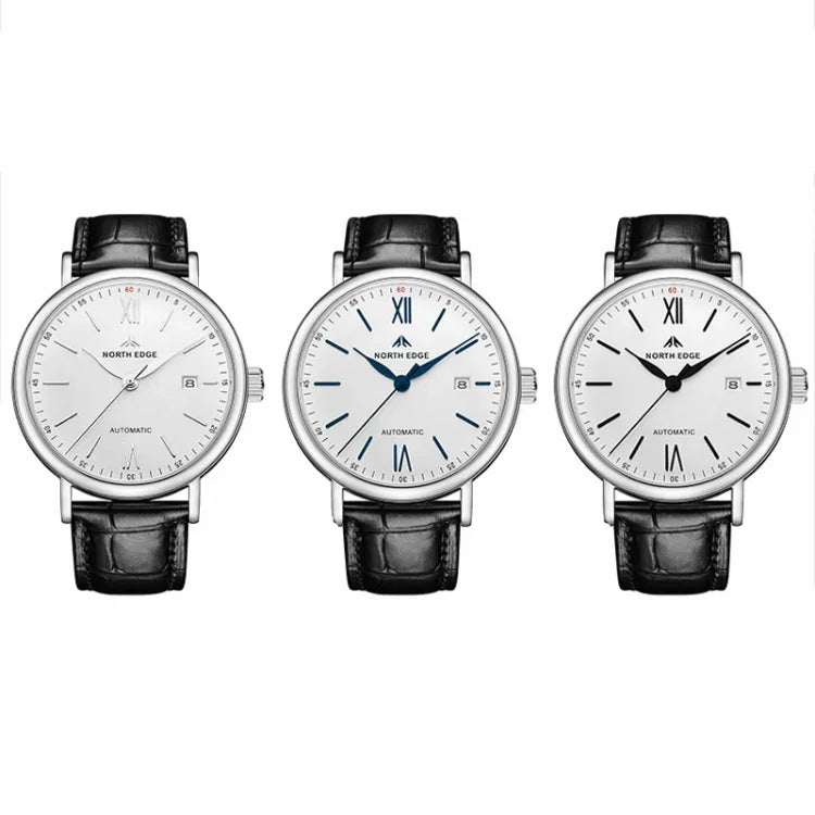 NORTH EDGE AMOY Multifunktionale Business Herrenuhr Wasserdichte Leder Mechanische Uhr