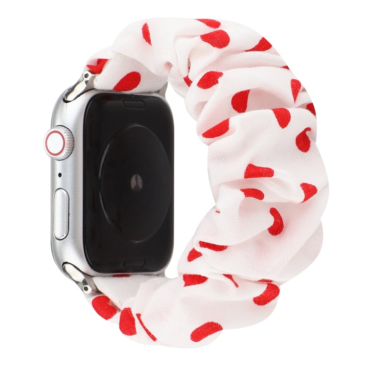 Stoff + Edelstahl Haarring-Armband, Für Apple Watch Series 7 41mm / 6 & SE & 5 & 4 40mm / 3 & 2 & 1 38mm, Für Apple Watch Series 7 45mm / 6 & SE & 5 & 4 44mm / 3 & 2 & 1 42mm, Für Apple Watch Series 8&7 41mm / SE 2&6&SE&5&4 40mm / 3&2&1 38mm