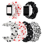 Stoff + Edelstahl Haarring-Armband, Für Apple Watch Series 7 41mm / 6 & SE & 5 & 4 40mm / 3 & 2 & 1 38mm, Für Apple Watch Series 7 45mm / 6 & SE & 5 & 4 44mm / 3 & 2 & 1 42mm, Für Apple Watch Series 8&7 41mm / SE 2&6&SE&5&4 40mm / 3&2&1 38mm